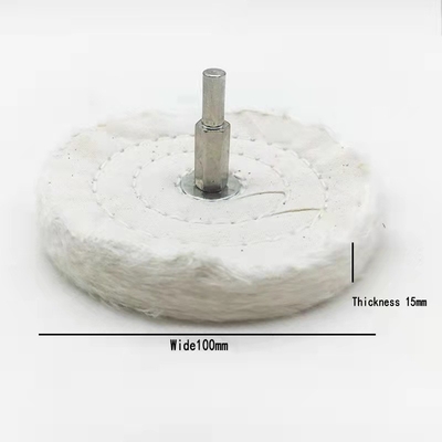 白いFlanneletteの産業クリーニング ブラシTは綿の磨く布の車輪を形づけた